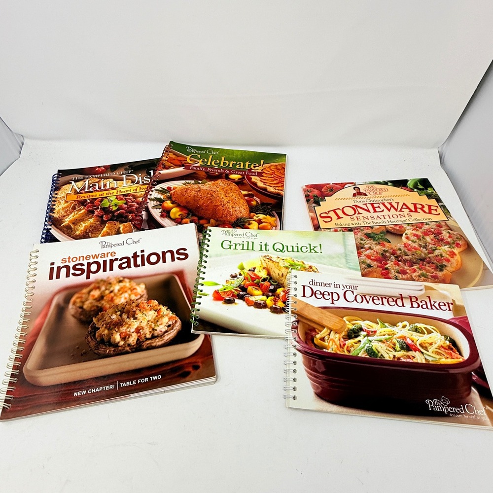 The Pampered Chef Cookbook Collection of 6 Books Spiral‎ Bound Recipes